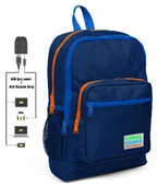Coral High Lacivert Okul Çantası ve Beslenme Çantası Seti - Erkek Çocuk - USB Soketli - 2