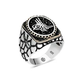 Gümüş Tuğra Oval Erkek Yüzük thumbnail 2