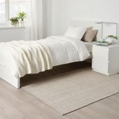 Natürel İnce Halı 120x180 cm %100 Pamuk MeridyenDukkan Kırık Beyaz 2 mm - 4