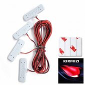 Kapı Kolu Aydınlatma Kırmızı OTO Aksesuar Araç İçi LED Kapı İçi LED Lamba Kapı Kolu Led Aydınlatma - 3