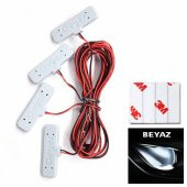 Kapı Kolu Aydınlatma Beyaz Araç İçi LED Kapı İçi LED Lamba Kapı Kolu Led Aydınlatma OTO Aksesuar - 3