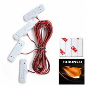 Kapı Kolu Aydınlatma Turuncu Araç İçi LED Kapı İçi LED Lamba Kapı Kolu Led Aydınlatma OTO Aksesuar - 3