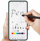 KNY Samsung Galaxy S22 Kılıf Kalem Koymalı Renkli Sert Kıpta Kapak Yeşil - 4