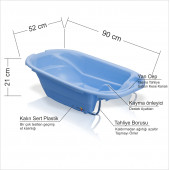 En Kaliteli Sağlam 90 cm Su Tahliye Borulu Kaydırmaz Bebek Yıkama Küveti Leğeni Kazanı Kabı - 2
