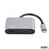 Winex 2in1 Type-C to 4K HDMI + VGA Çevirici ve Dönüştürücü Adaptör - 2