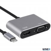 Winex 2in1 Type-C to 4K HDMI + VGA Çevirici ve Dönüştürücü Adaptör - 3
