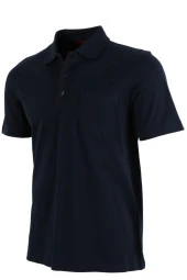 Erkek Lacivert Tişört Polo Yaka Normal Kesim % 100 Pamuk Pike Kumaş rar00877 - 2