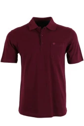 Erkek Bordo Tişört Polo Yaka Normal Kesim % 100 Pamuk Pike Kumaş rar00873 - 1