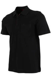 Erkek Siyah Tişört Polo Yaka Normal Kesim % 100 Pamuk Pike Kumaş rar00878 - 2