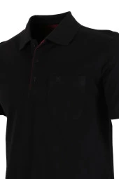 Erkek Siyah Tişört Polo Yaka Normal Kesim % 100 Pamuk Pike Kumaş rar00878 - 5