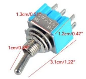 Toggle Switch 6 Pin 2 Konumlu On-Off thumbnail 2