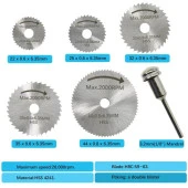 6 Parça Testere Seti - HSS Round Saw Blades 6 Pcs thumbnail 2