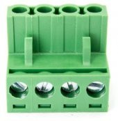 4 Pinli 180° Dişi Geçmeli Yeşil Klemens: - 1