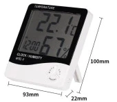 HTC-1 Dijital Termometre Sıcaklık Ve Nem Ölçer Masa Saati Alarm thumbnail 5