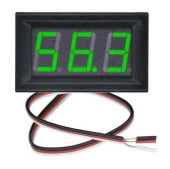 Voltmetre DC 0-100V Panel Tip Yeşil 0,56 Inch thumbnail 1