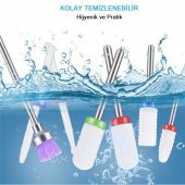 7 PARÇA PROFESYONEL SERAMİK PEDİKÜR MANİKÜR UÇLARI - 5