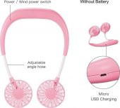 Byoztek  Boyun Fanı Boyun Askılı Giyilebilir Kablosuz Şarjlı Taşınabilir Mini Fan Vantilatör - 4