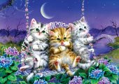 Art Puzzle Ayışığında Sallanan Kedicikler 500 Parç - 1