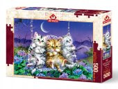 Art Puzzle Ayışığında Sallanan Kedicikler 500 Parç - 2