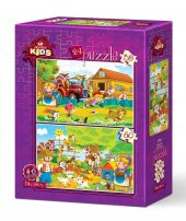 Art Çocuk Puzzle Çiftlik Hayatı 35+60 Parça Puzzle - 1
