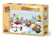 Art Kids Kış Sporcuları 25 Parça Ahşap Puzzle - 1