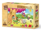 Art Kids Ressam Tırtıl 25 Parça Ahşap Puzzle - 1