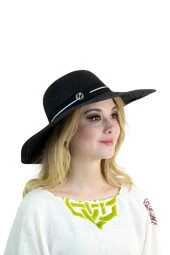 Şeritli Geniş Kenarlı Kadın Şapka 1928 thumbnail 1