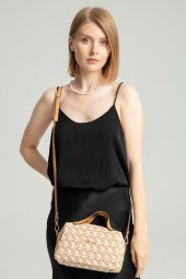 Elatae Ccs London Kadın Omuz Askılı Çapraz Baget Çanta Bej 10074 - 1