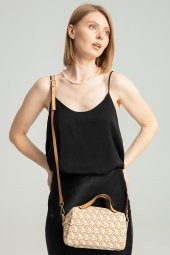 Elatae Ccs London Kadın Omuz Askılı Çapraz Baget Çanta Bej 10074 - 2