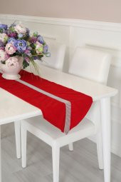 Taşlı Runner 185x35 Kırmızı - 1