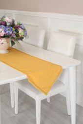 Gümüş Şeritli Runner 90x30 Sarı - 1