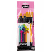 Pebeo Fırça Seti Düz Kesik Kısa Saplı No:0-2-4-10-12-18 6 LI SET-3 - 1