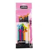 Pebeo Fırça Seti Düz Kesik-Yelpaze-Angular-Kedi Dili-Çizgi 8 Lİ SET-7 - 2