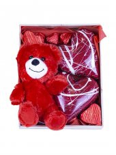 Sevgililer Günü Ayıcıklı Ahşap Kutu Çikolata - 1