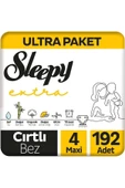 Sleepy Extra Günlük Aktivite 4 Numara Maxi 192'li Bebek Bezi - 1