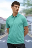 Erkek Mint Regular Fit Cepsiz Pamuklu Polo Yaka Düz Tişört - 1