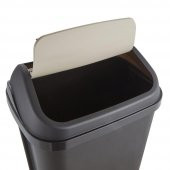 Polytime Sallanır Kapak Ofis Banyo Mutfak Bahçe Çöp Kutusu Kovası / 35 Litre / Gri / 57x38x30 Cm. - 2