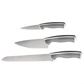3Lü Bıçak Seti IKEA MeridyenDukkan Gri-Beyaz Paslanmaz Çelik Bıçak 3lü Set - 1
