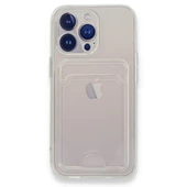 Gpack Apple iPhone 13 Pro Kılıf 1 Adet Kartlıklı Şeffaf Silikon Lüx Korumalı - 1
