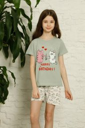 Moda Twins Çocuk Pamuk Şortlu Pijama Takımı 4629 - 1