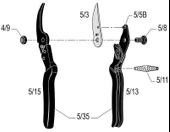 Felco 5 Budama Makası 22.5mm Sağ By-Pass - 2