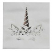 UNICORN PEÇETE VARAKLI GÜMÜŞ 33X33 CM 16 ADET - 1