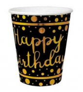 BARDAK HAPPY BIRTHDAY VARAKLI  SİYAH 6 ADET - 1