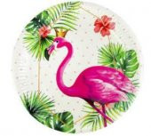 TABAK FLAMİNGO TAÇLI KARTON 23 CM 8 ADET thumbnail 1