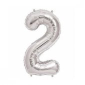 FOLYO BALON RAKAM 2 GÜMÜŞ 16 INC(40CM) 1 ADET - 1