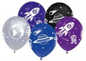 BALON ASTRONOT UZAY ÇEPEÇEVRE BASKILI 100 ADET - 1