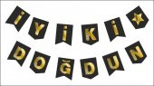 FLAMA İYİKİ DOĞDUN MAKARON SİYAH SET 1 ADET - 1