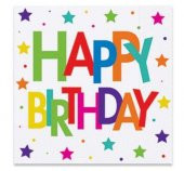 PEÇETE HAPPY BIRTHDAY SUPERSTAR33x33cm 16 ADET - 1