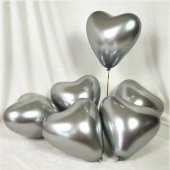 BALON KROM PARLAK KALP 12 İNC GÜMÜŞ 50 ADET thumbnail 1