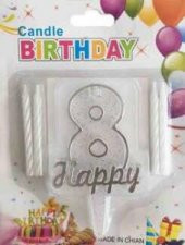 MUM 8 YAŞ HAPPY YAZILI GÜMÜŞ 1 ADET - 1